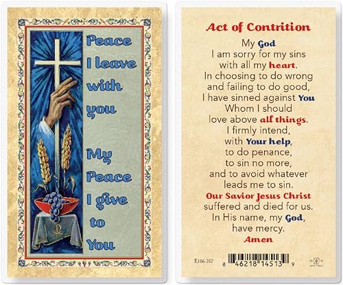 Hirten Tarjeta santa de oración católica laminada con sello de oro con oración en la parte posterior, paquete de 25