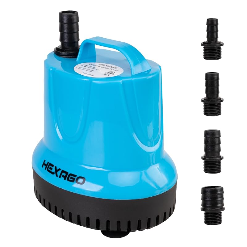 Bomba de Água Submersível para Aquário Hexago YH-2000, 40 W, 1.500 L/h e Elevação de 2,44 m