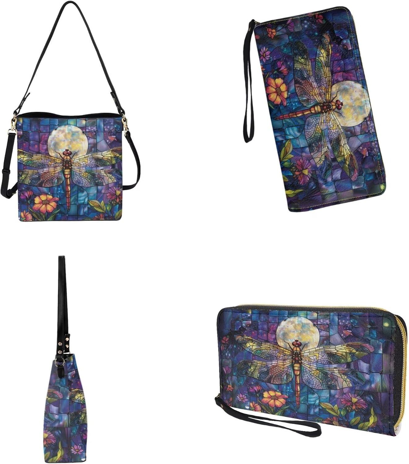 Lightweight Bucket Bag Tote Purse Set for Women Large Crossbody Hobo Bag with Wallet Set for Workout Shopping