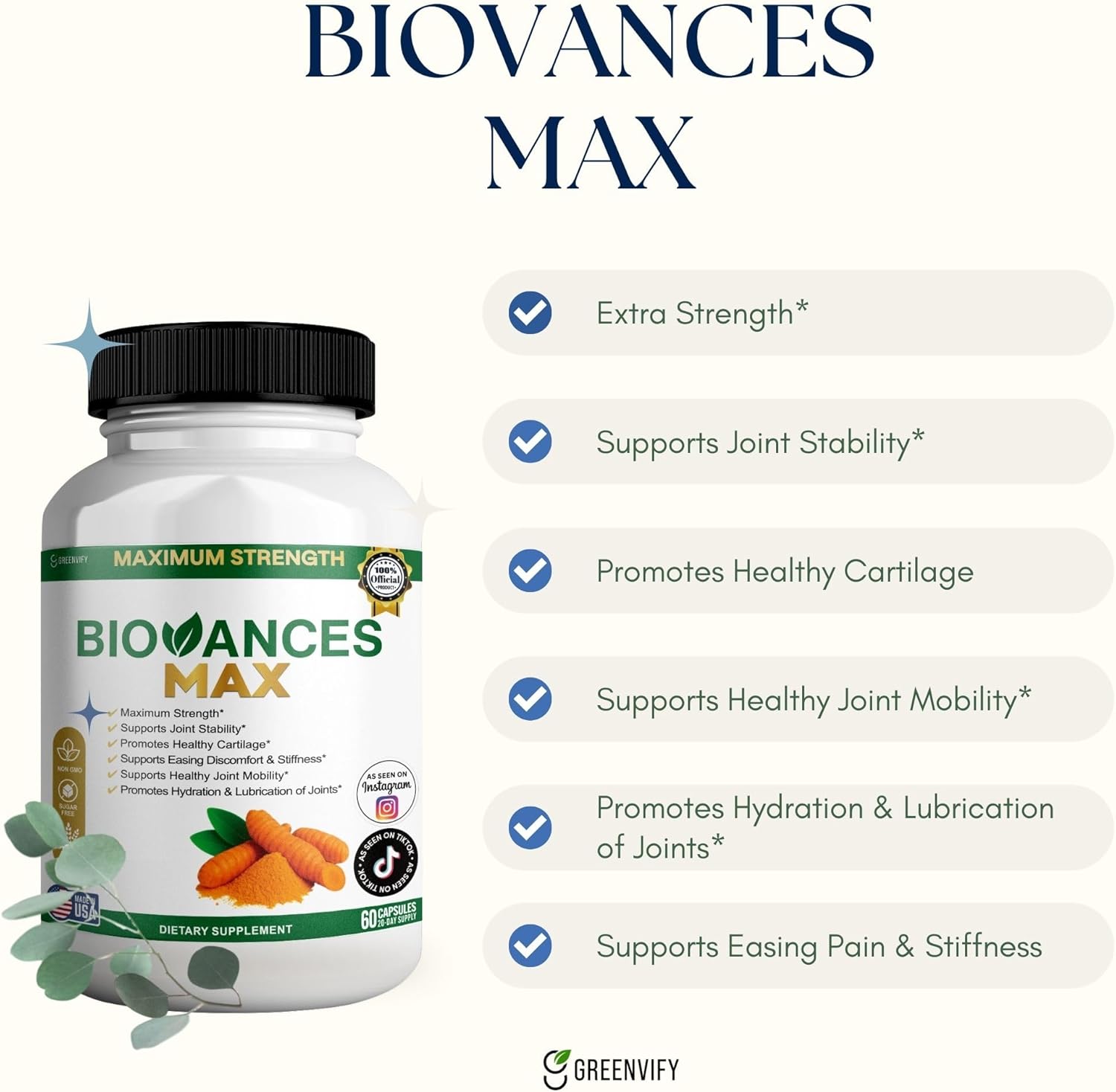 Bioances Max Joint Support Supplement, Glucosamine (1)