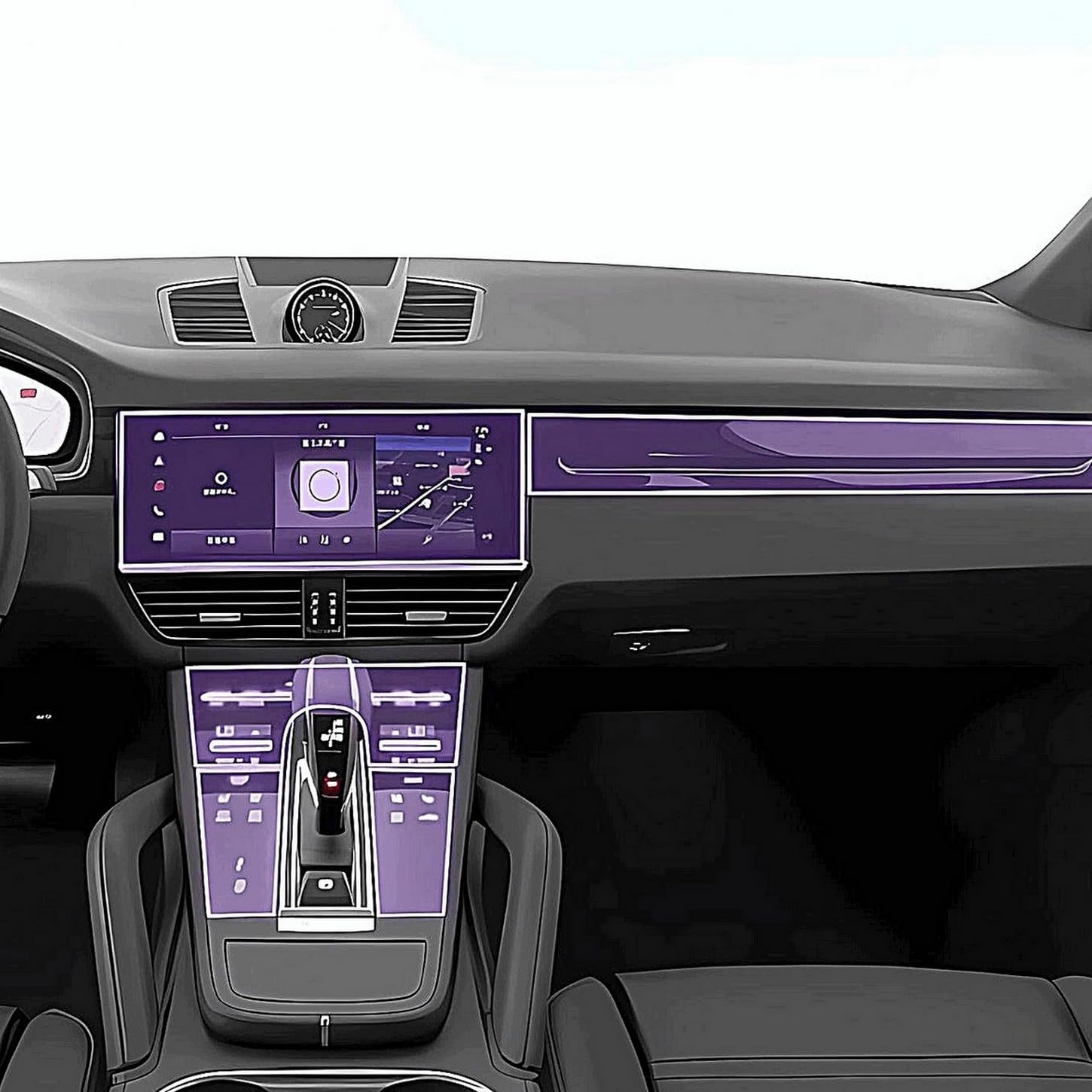 Film protection Porsche Cayenne 2018-2023 console centrale LHD