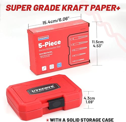 Miniatura 4 de Juego de 7 extractores de tornillos en espiral, juego de extractor de tornillos dañados para quitar tornillos dañados y pernos rotos, juego