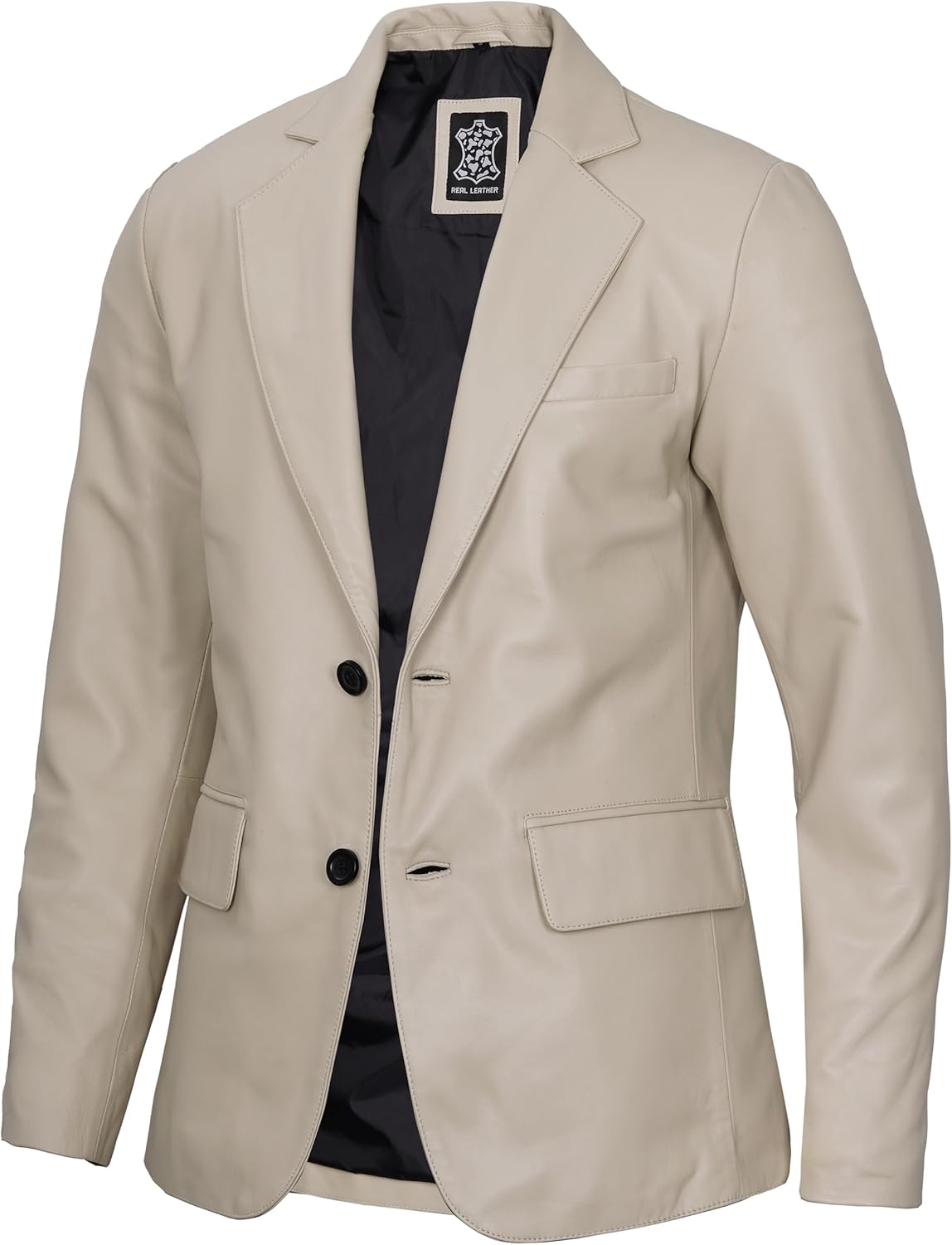 fjackets Leather Blazer for Men - Black & Brown Real Lambskin Casual Men's Leather Jacket Coats