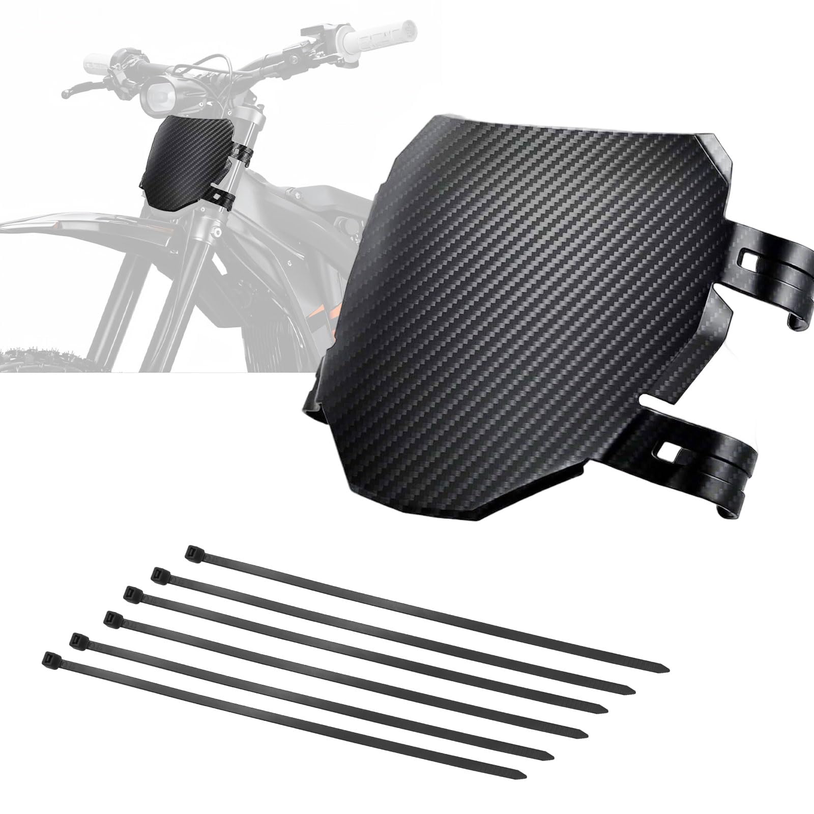 Number Plate for Ebike – Universal Downhill Electric Bike Plate for Q20, S1/S2/Y1/RX, X1S/X/X2/MX3/MX4/MX5, XXX, Pro SS/SR/S (Carbon Style)
