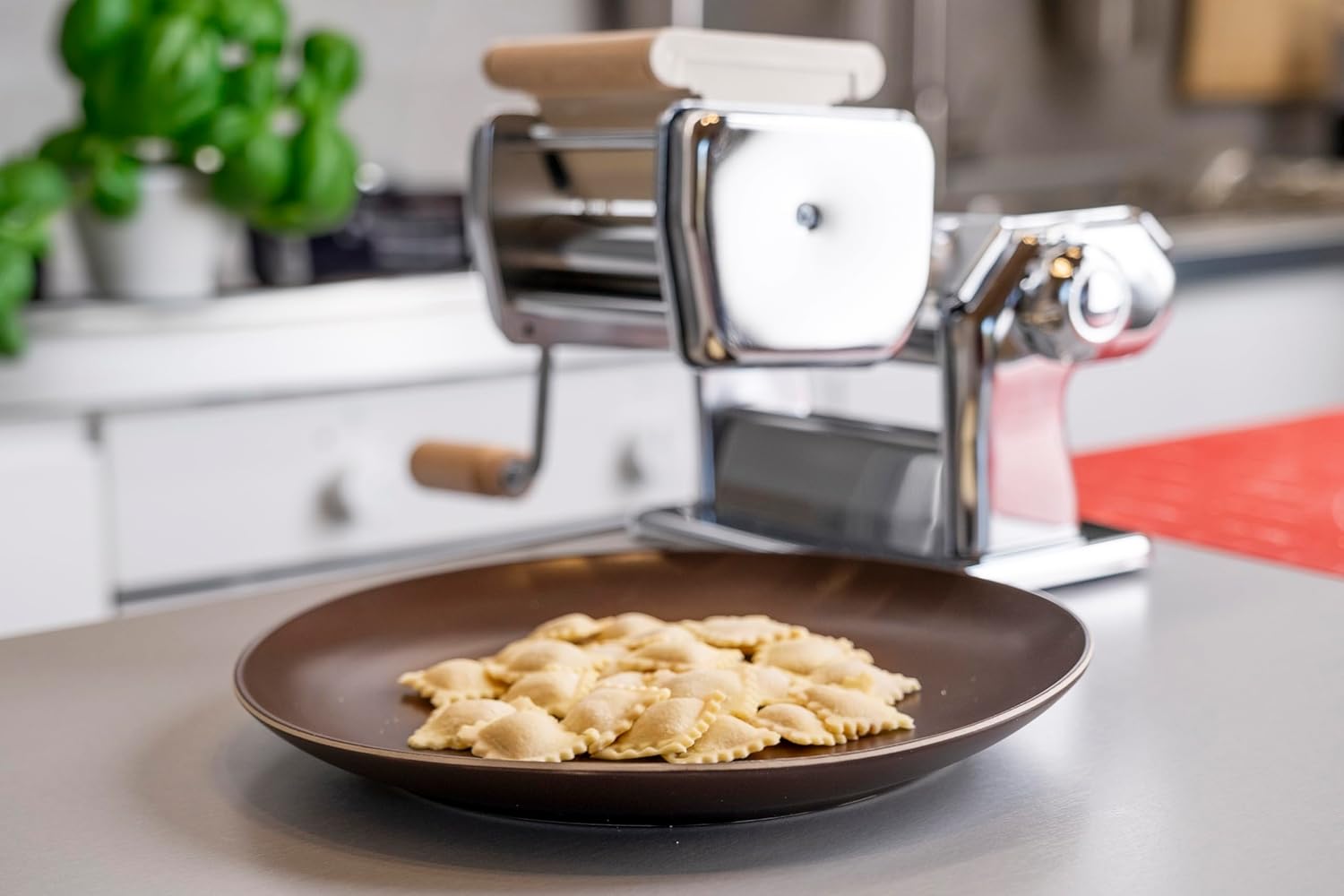 Imperia Ravioli Maker Pasta Attachment - 100% Made in Italy- Heavy Duty Cutter, Steel Construction- Machine Accessory Cuts for Filled Pasta- Easy Use Roller Maker for Fresh Homemade Italian Dishes
