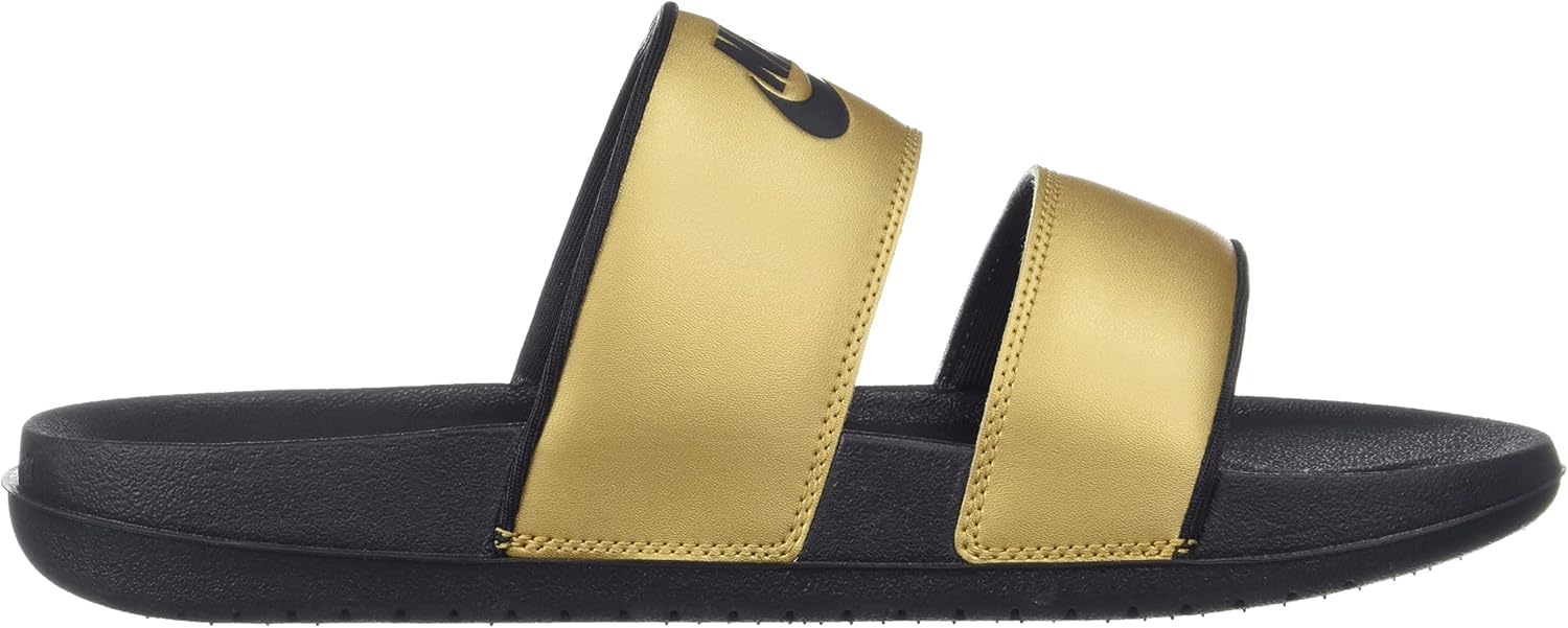 Nike Women's Offcourt Duo Slides (5, Metallic Gold/Black/Black) - Image 4