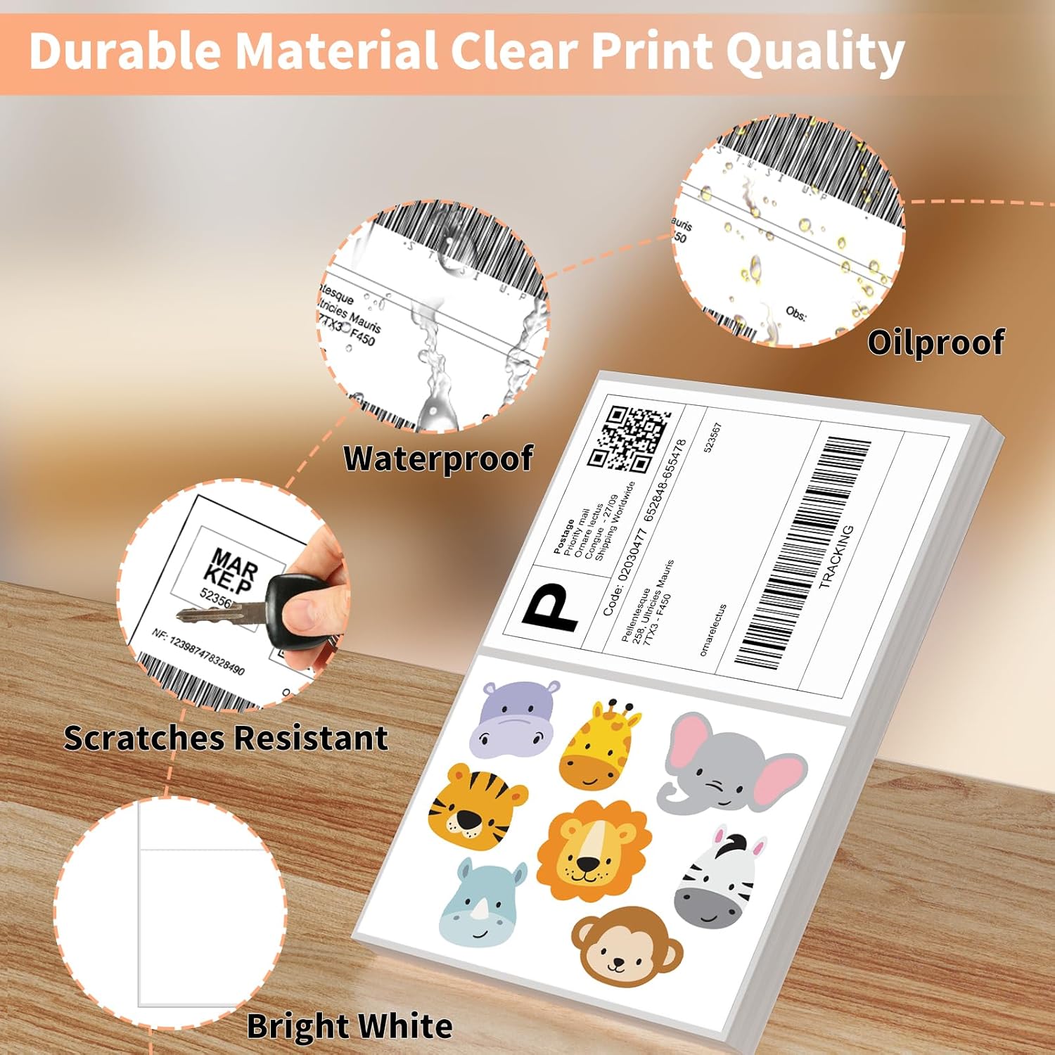 1000 Half Sheet Self Adhesive Shipping Labels, 8.5" x 5.5" Address Labels Laser/Ink Jet White Blank Shipping Stickers(500 Sheets) - Image 5