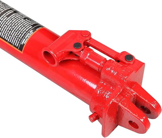 BIG RED 3 Ton (6,000 lb) Capacity Hydraulic Long Ram Jack with Single Piston Pump and Clevis Base (Fits: Garage/Shop Cranes, Engine Hoists, and More) w/Handle, Red, T30306