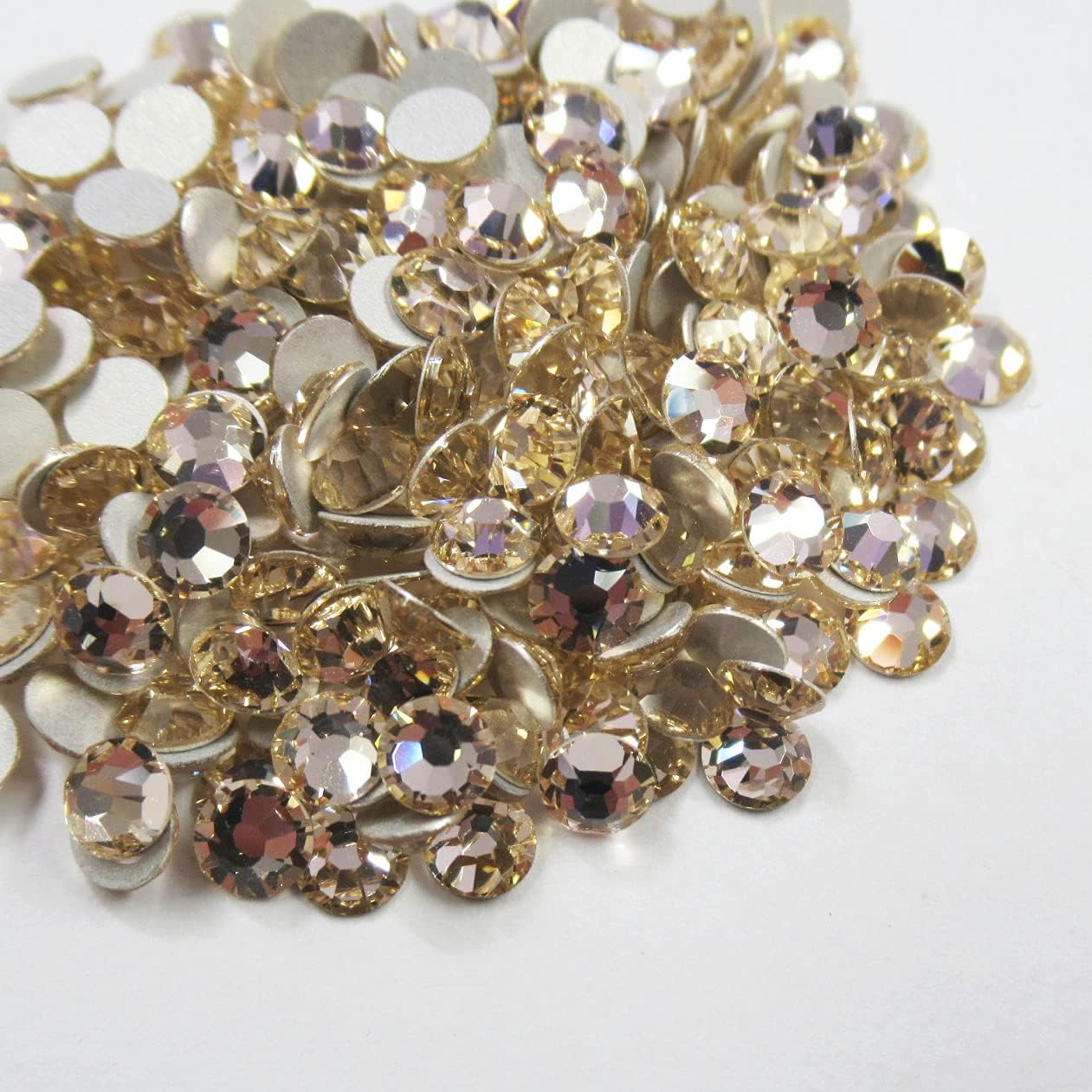 1440 Pieces SS5 Preciosa Maxima Czech Crystal Flat Back 438 11 615, Rhinestones for Crafts, Gold Quartz
