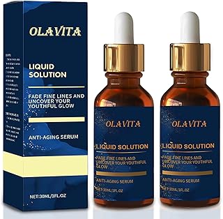 Liquid Solution Anti Aging Serum – New Upgraded Vitamin C Hydrating & Firming Facial Serum with Collagen Support,2Pack