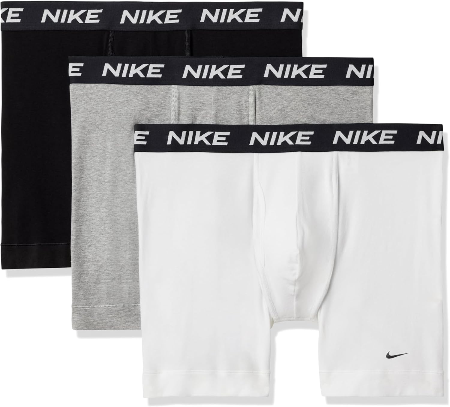 Nike Men's All Day Cotton Stretch Boxer Brief W/Fly Underwear (3-Pack)