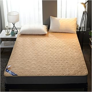 Protector de colchón de microfibra ultrasuave transpirable con 4 correas en las esquinas, lavable a máquina, funda ajustable para cama individual/hotel, extraíble, color marrón, 150 x 200 cm
