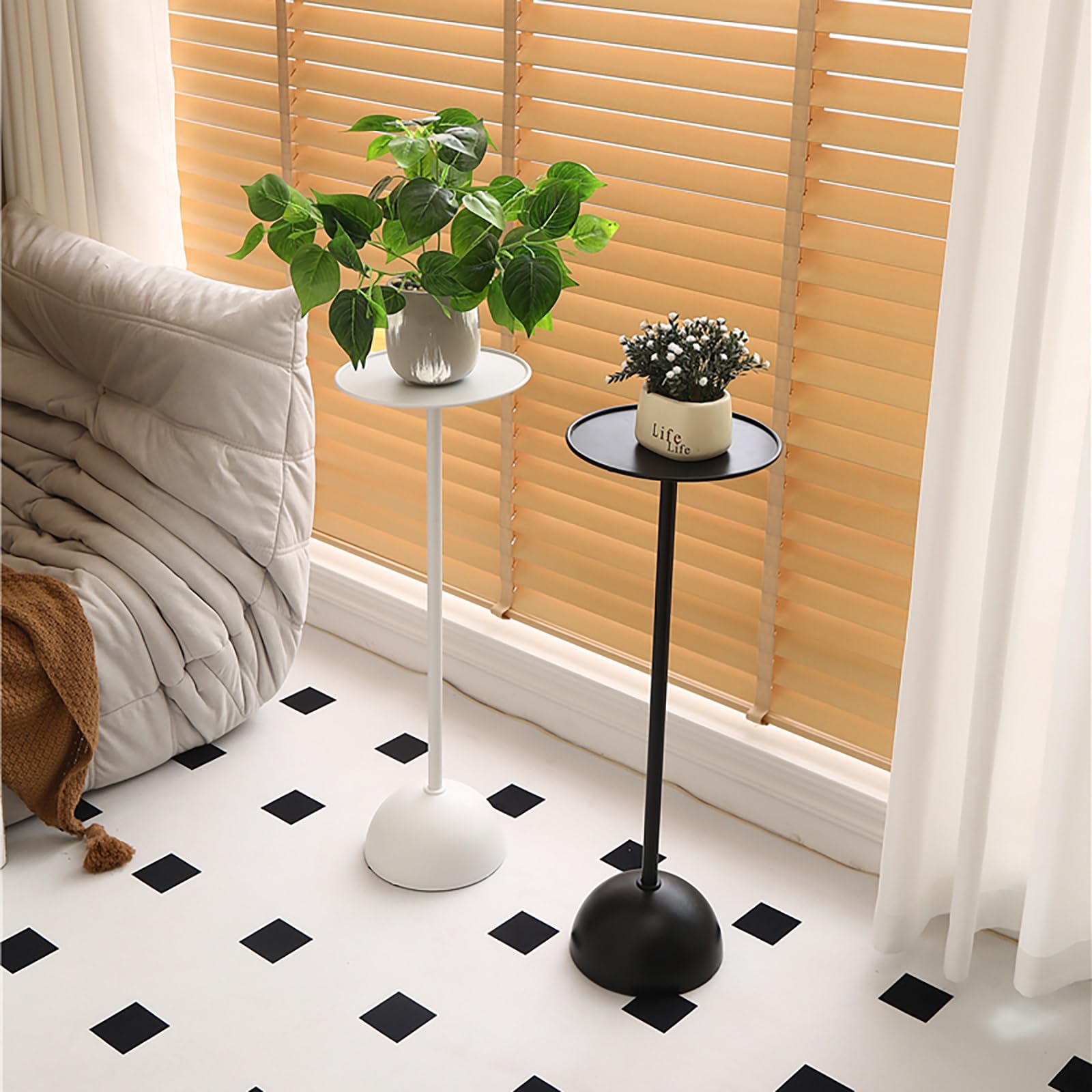 Portavasi Moderno, Mensola Angolare per Piante, Portavasi In Ferro per Angoli Di Stanze, Balconi, Giardini, Terrazze E Così Via(White,25*20*70cm)