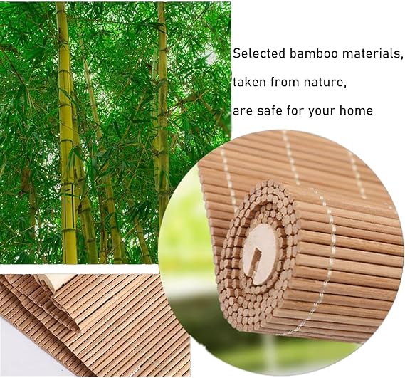 Bamboo Roman Shades, Bamboo Blinds, Shade/decoration/indoor/outdoor/various Sizes, Bamboo Curtains, Bamboo Window Shades, Bamboo Blinds for Window Outdoor, WxH(Carbonized,120 x 175 cm)