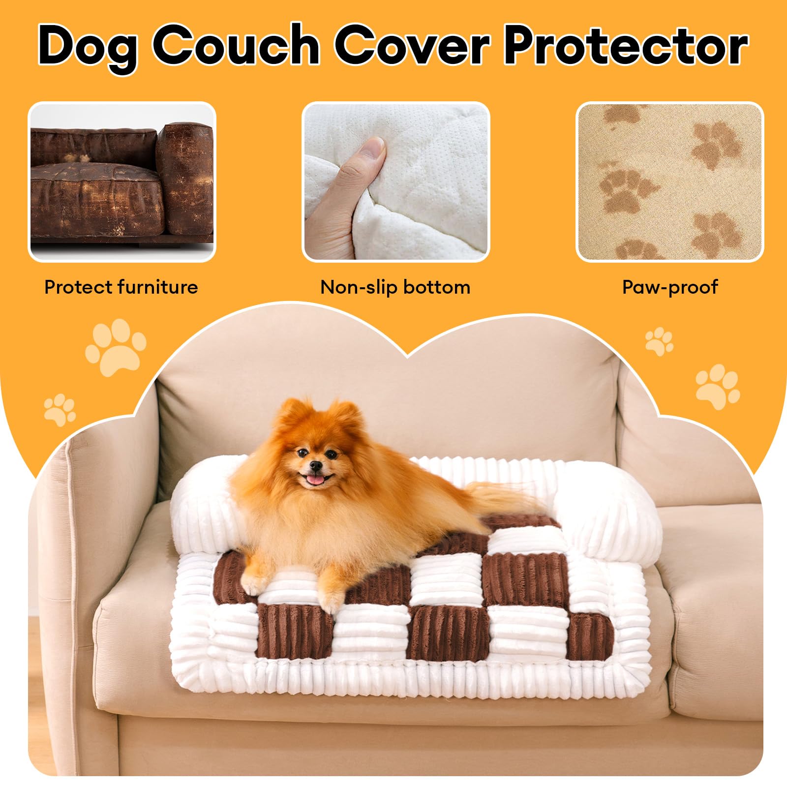 Capa Protetora Para Sofá 3 Lugares - Antiderrapante Para Pets 76x134cm