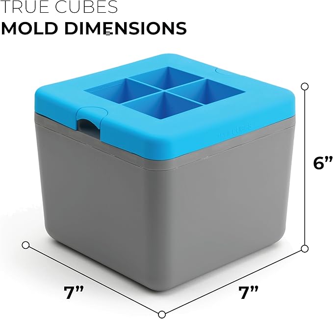 Molde de cubitos de hielo claro, silicona, 4 cubos grandes miniatura 2
