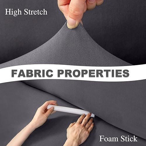 Miniatura 3 de Fundas para Sofá Seccional de 2 Piezas Suavidad Funda de Sofá en Forma de L Súper Elástica Funda Deslizable para Sofá Tipo L con 2 Fundas de Cojín