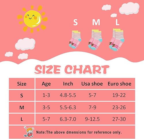 Miniatura 6 de Calcetines SkiBeaut para niño, 12 pares de calcetines antideslizantes para niño, calcetines de algodón con adherencia para niños de 1-3 3-5 5-7