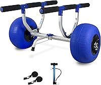 Vista 9 de Carrito de kayak, carrito de kayak de alta resistencia, ruedas de carretilla de canoa para paddleboard, kayaks, transporte SUP