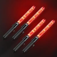 Vista 10 de RoadHero Paquete de 2 varitas de tráfico, bastón de control de tráfico LED de 16 pulgadas, varitas de luz de seguridad con 2 modos intermitentes