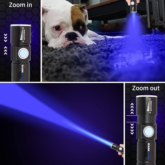 DARKBEAM UV 365nm Light Rechargeable Flashlight Blacklight Wood's Lamp Mini