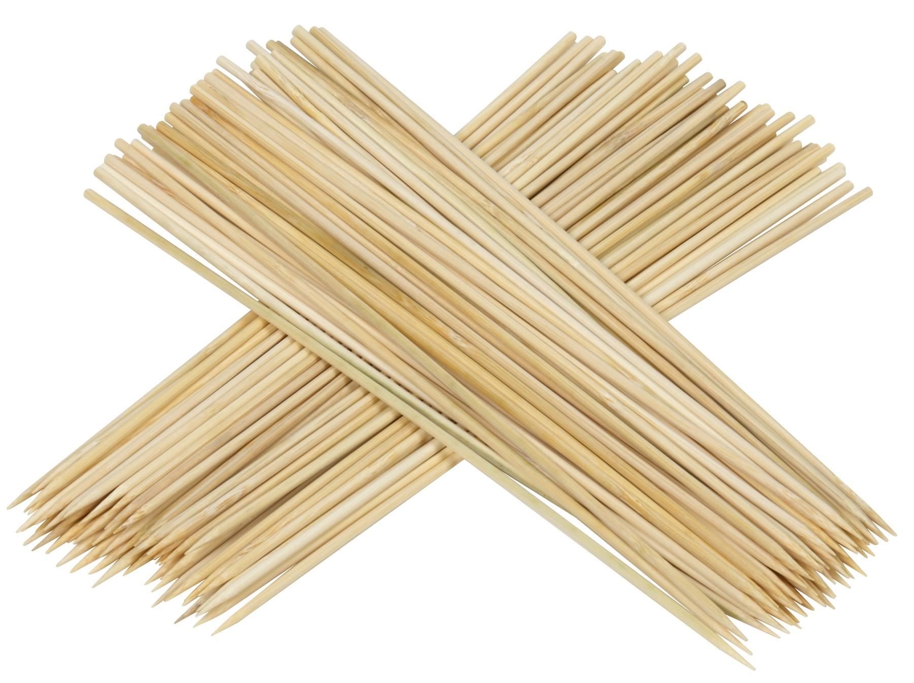 Shatchi Brown 100 Pcs (30Cm) Bamboo Skewers Sticks For Shish Kebab, Biodegradable Wooden Bbq Sticks For Meat,Candy Floss,Fruit,Grilling,Barbecue,Candy Floss,Cocktails,Platters