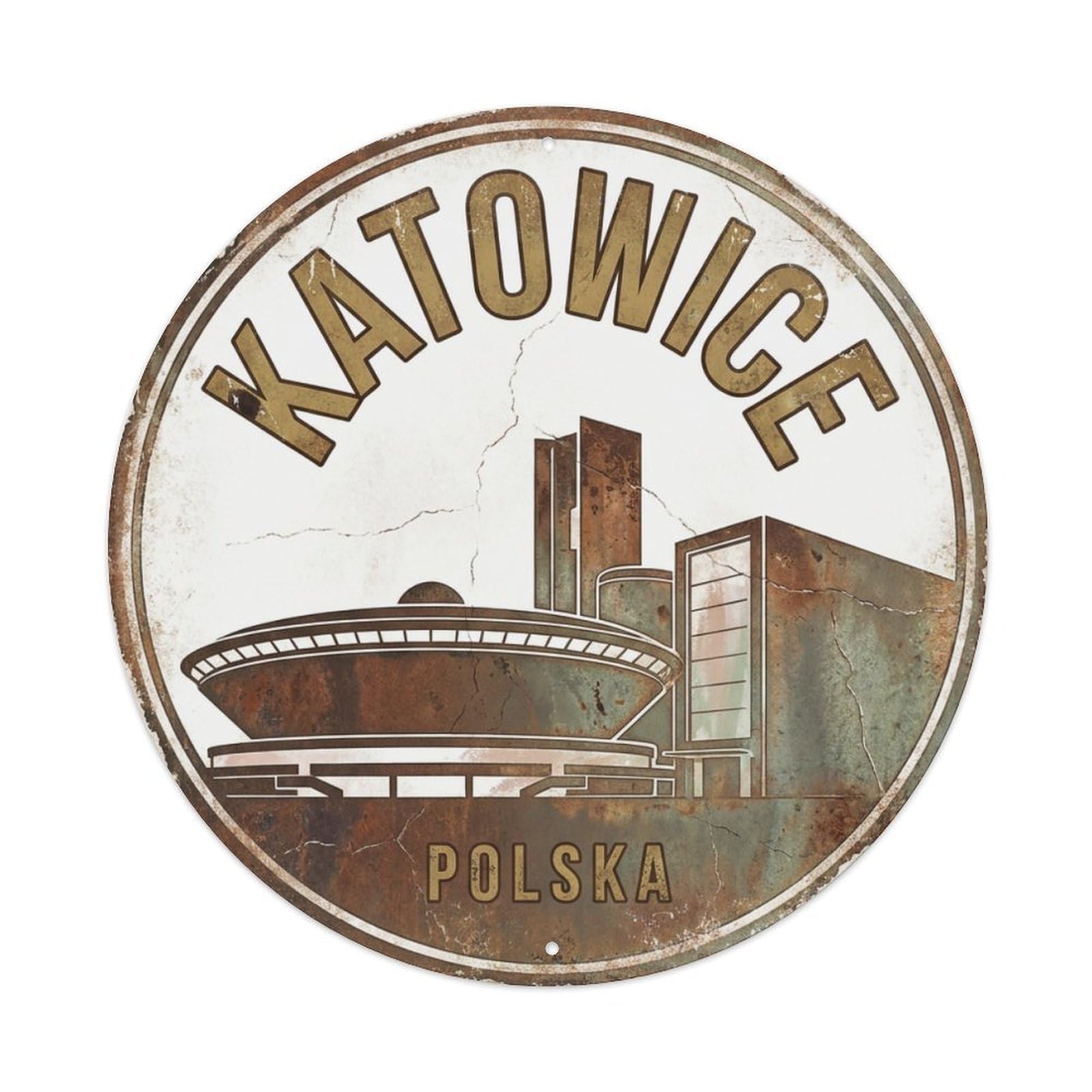 Xanthor Style Poland Retro Travel Katowice Metal Tin Sign