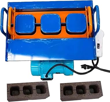 Concrete Block Machine | 30 Bricks/Hour | Custom Molds for Pavers, Fire Pit Blocks, Garden Tiles, Walkway Bricks | Portable & Efficient | DIY Brick Maker | for Home & Commercial Use blue H2