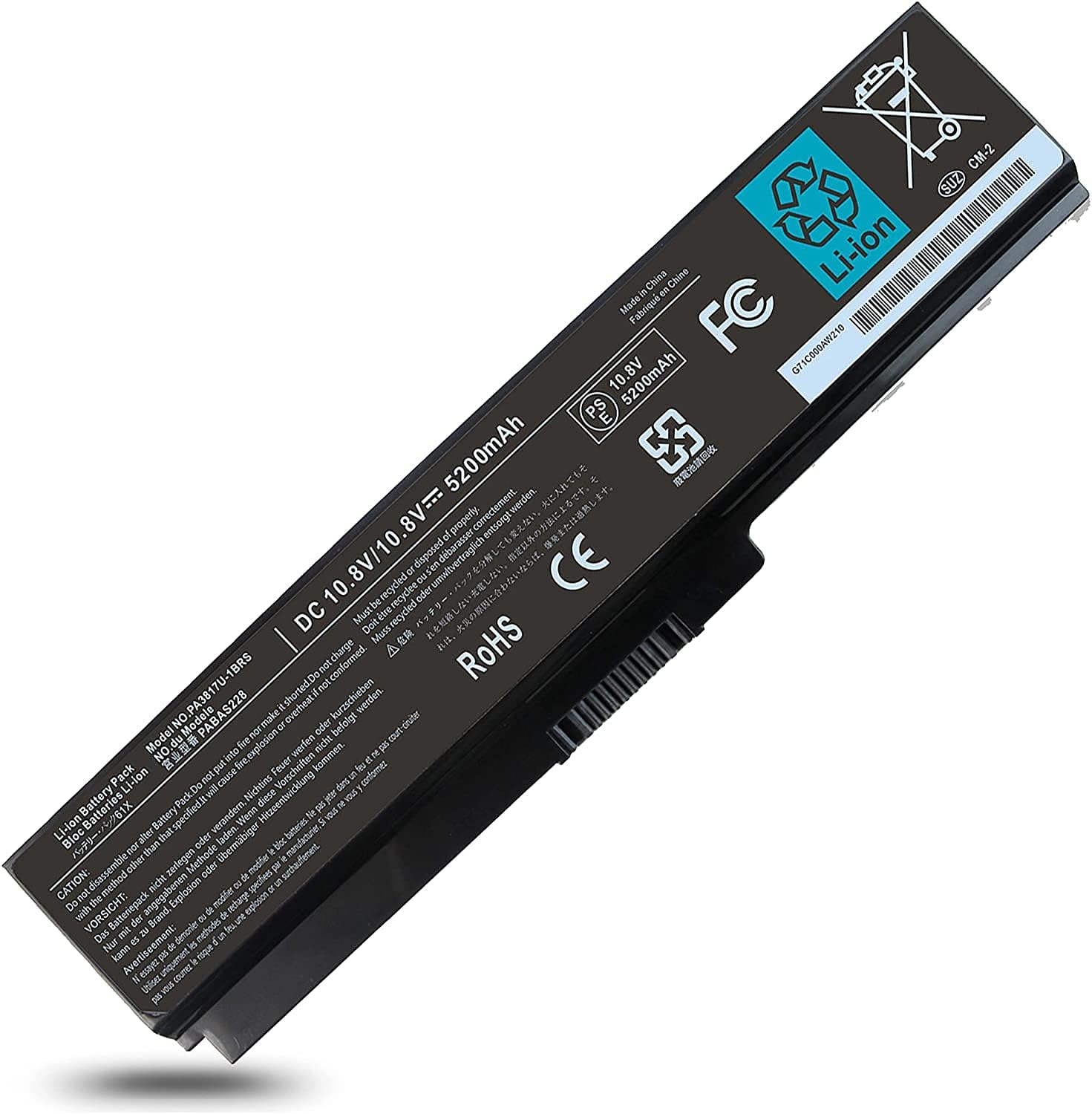 Batteria Per Laptop Toshiba Satellite PA3465U-1BAS PA3465U-1BRS, 5200 MAh, 10.8 V, 6 Celle
