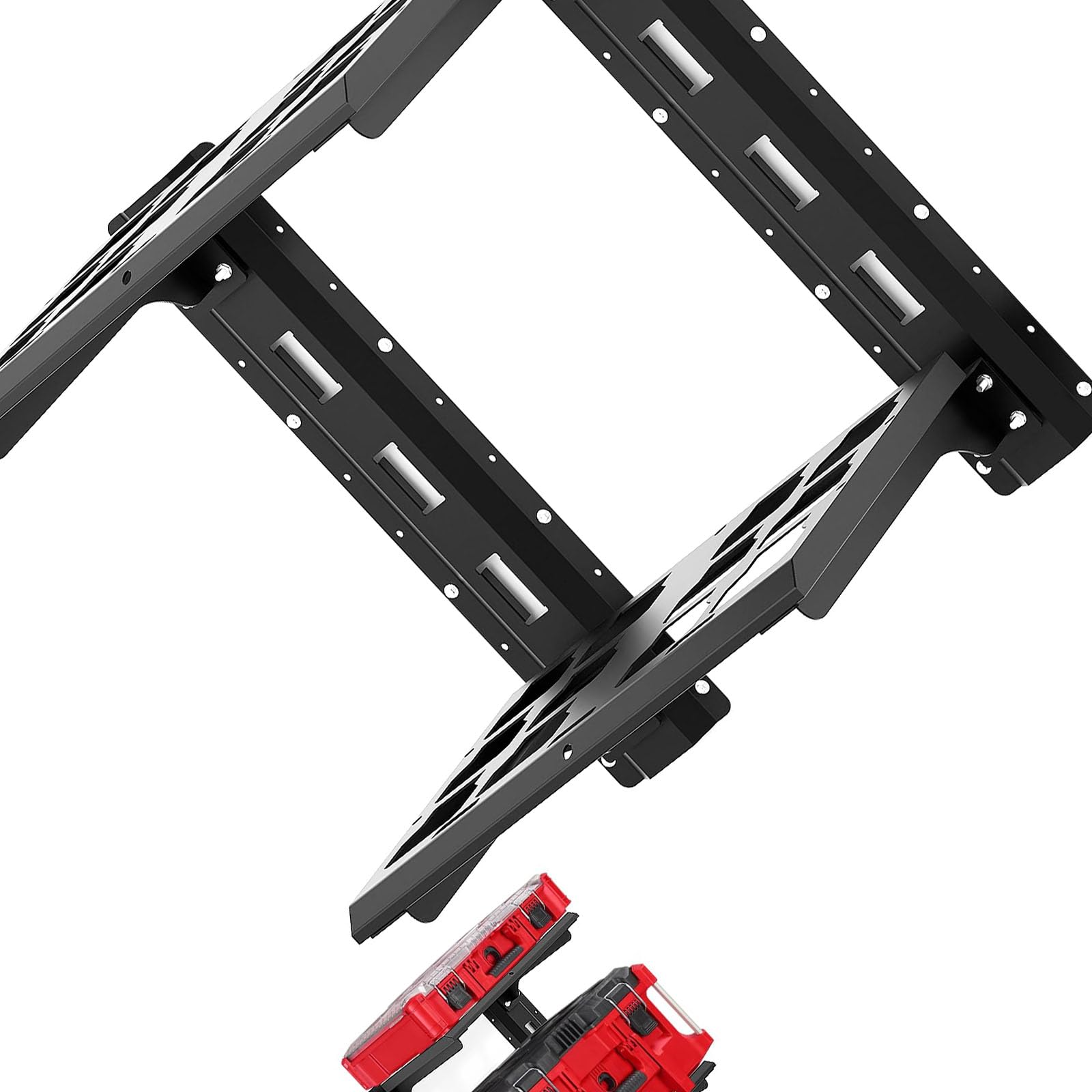 (2 Pcs) Robust Metal Tool Rack Featuring Expandable Design for Customizable Storage in Workshops and Garages Permanent Tool Rack