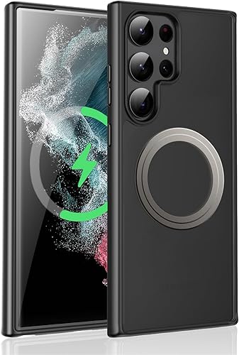Funda magnética para Galaxy S22 Ultra 5G, compatible con cargador inalámbrico Mag Safe, funda protectora delgada a prueba de golpes para S22 Ultra