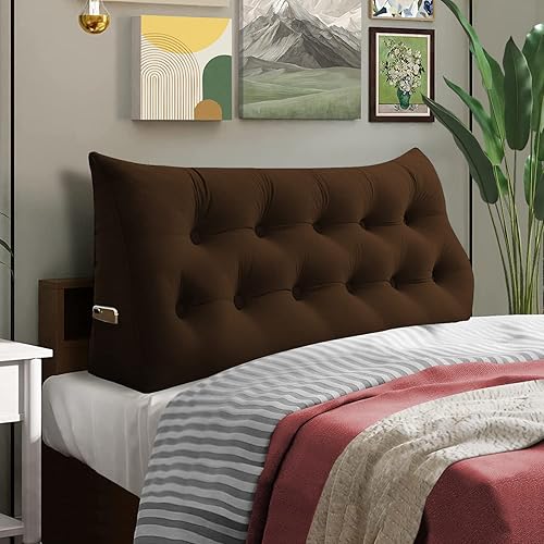 BALUS Almohada de cuña para cabecero de lectura, Almohadas de respaldo para sentarse en la cama, Almohadas largas de esponja, Almohada de cojín de