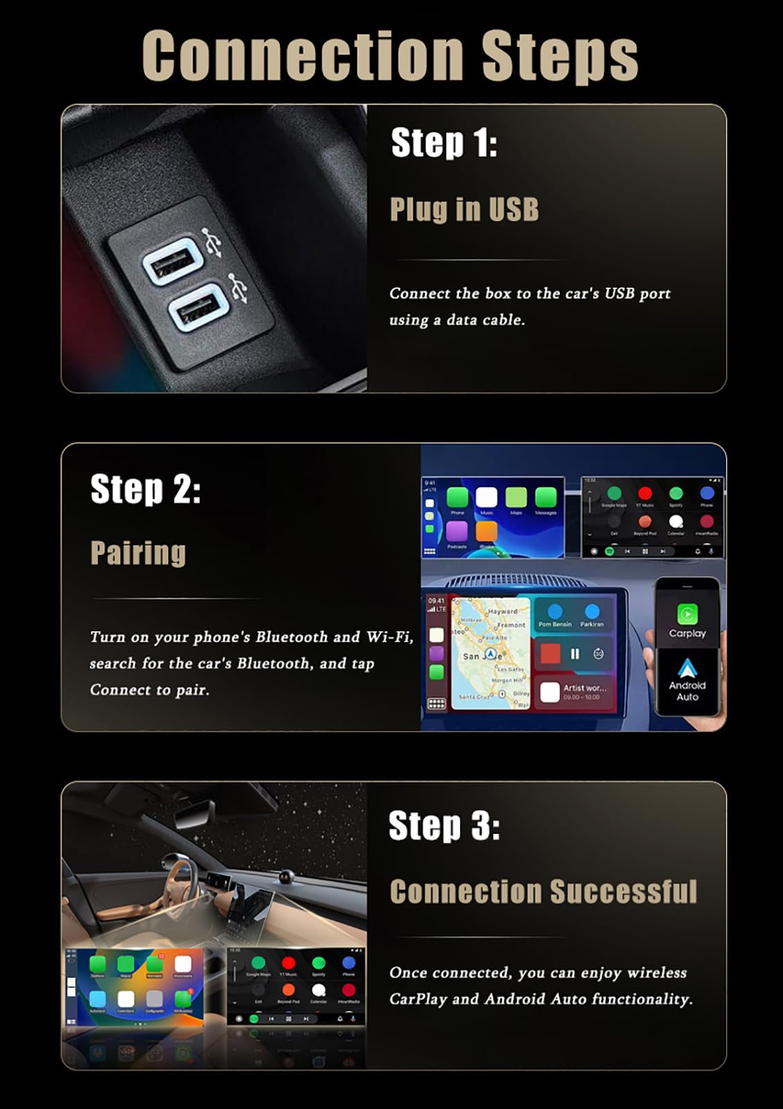 Adattatore CarPlay Wireless Per Land Rover Discovery Sport 2015-2024 – Plug And Play, Connette IPhone Senza Cavi, Compatto