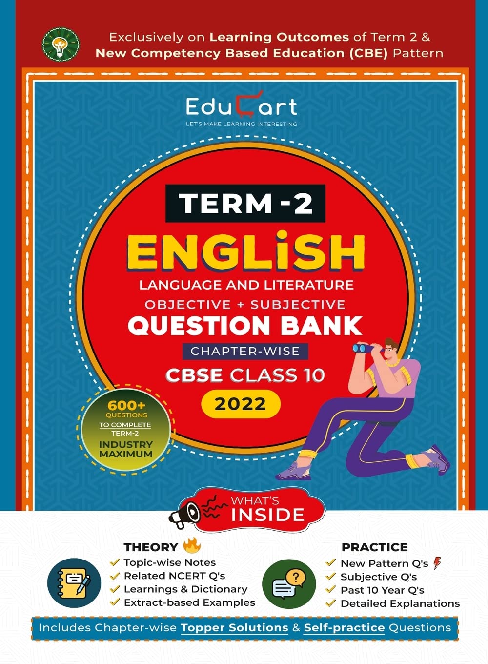 Educart Term 2 English Language and Literature Cbse Class 10 Objective & Subjective Question Bank 2022: Exclusively on New Competency Based Education Pattern
