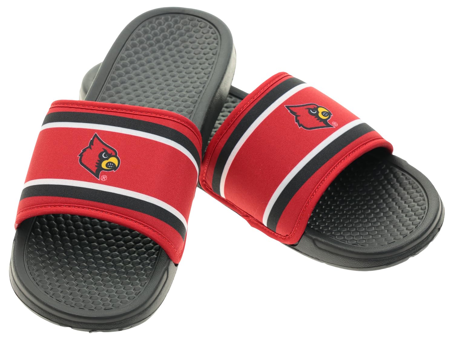 FOCO NCAA Printed Team Logo and Color Stripes Comfortable Slide Sandals