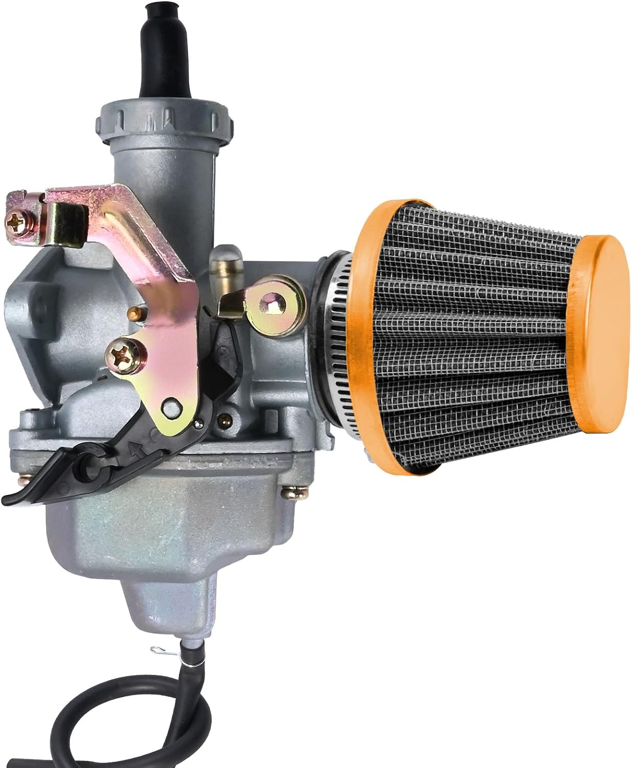 PZ27 Carburetor Kit for Honda XR100 XR100R CRF100F 4 stroke CG 125CC 150CC 200CC 250CC CNC ATVs, Go Karts and Dirt Bikes w/Intake Manifold 38mm Air Filter Throttle Control Handle（Golden）