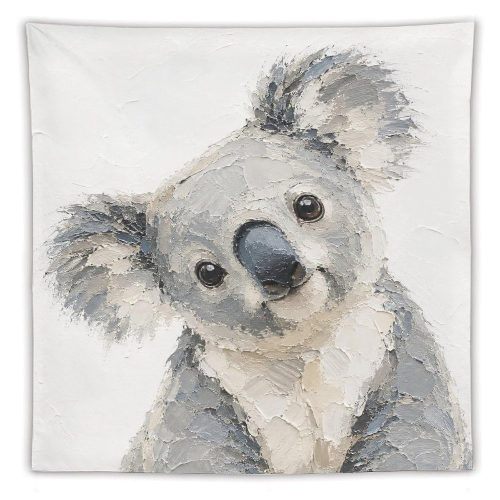 W7C8U2X3 Cute Koala Portrait Wall Tapestry, Watercolor, College Dorm