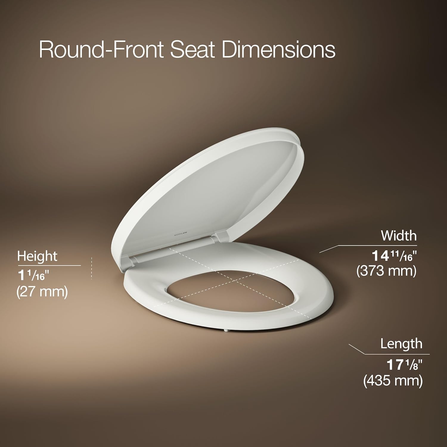 KOHLER K-26802-NY Impro ReadyLatch Quiet Close Round Toilet Seat, Soft Close Lid, Compatible with Round Toilets, Dune image 3