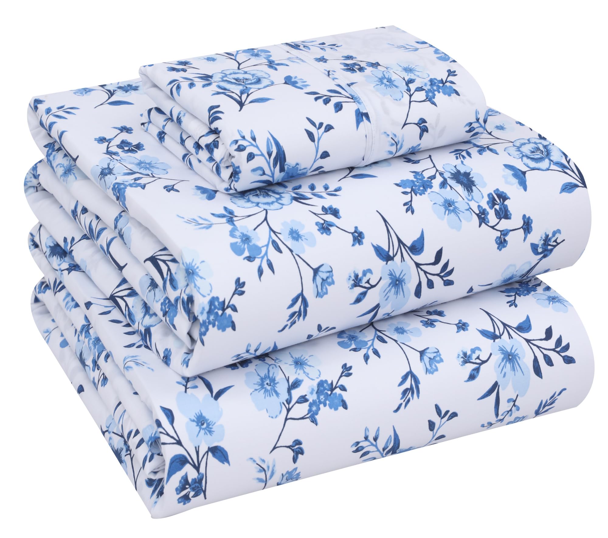 RUVANTI 100% Cotton Twin Sheets, Percale Weave Twin Sheet Set, Annual