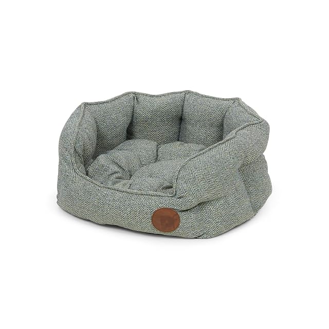 Foto 2 de 7 de Petface Sage Herringbone - Cama Ovalada para Perro con cojín extraíble, Lavable a máquina, pequeña (Paquete…