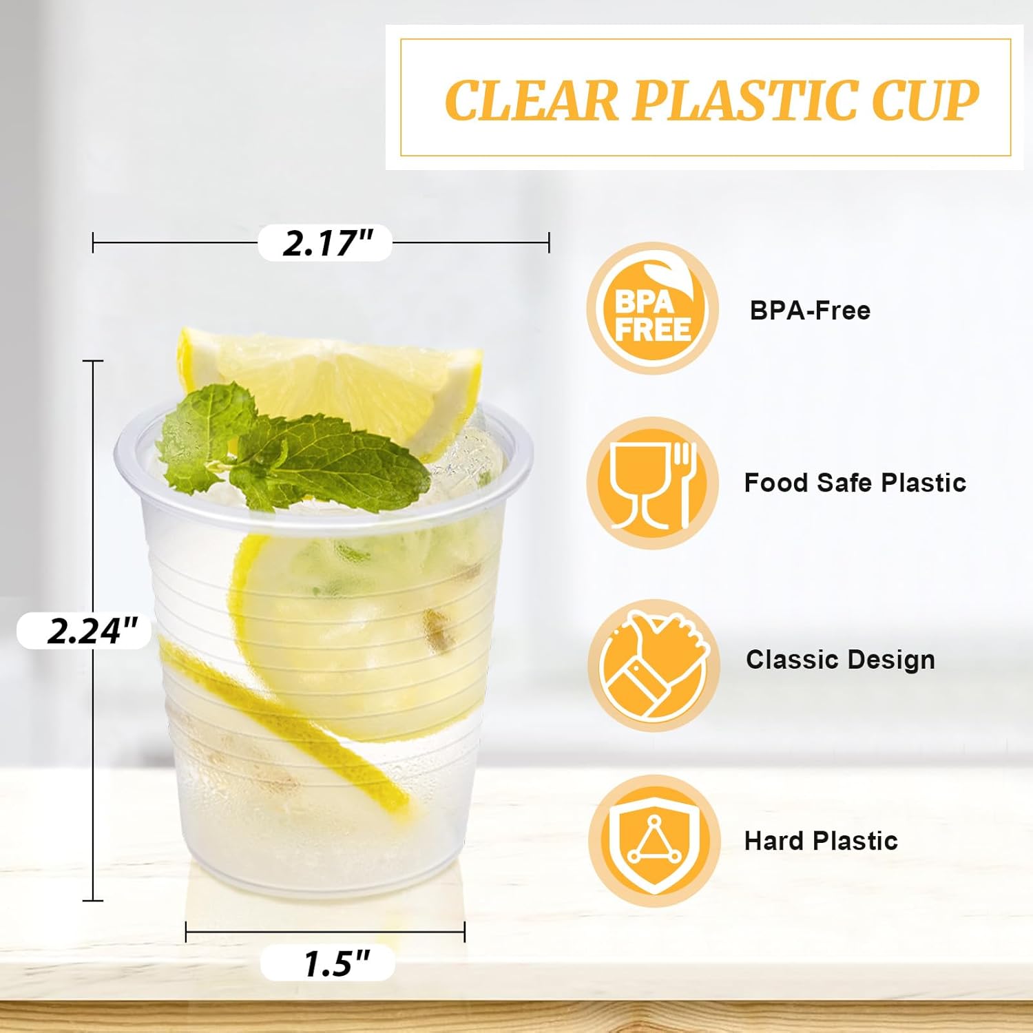 1500 Pack 3 oz Plastic Cups, Clear Disposable Plastic Cups Bulk, Small Mouthwash Cup, Cold Drinking Cup for Travel, Bathroom, Home, Picnic