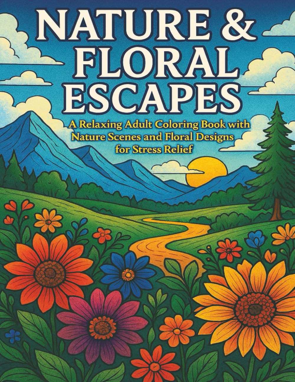 Nature & Floral Escapes: A Relaxing Adult Coloring Book with Nature Scenes and Floral Designs for Stress Relief (Hope Heaven Relaxation Coloring Series)