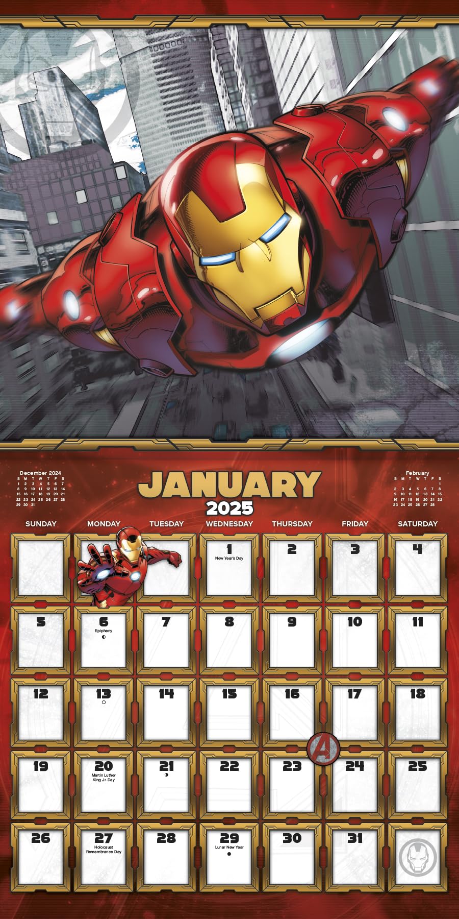 Kalendarz ścienny Marvel Avengers 2025