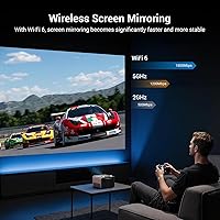 Vista 7 de Proyector para exteriores 4K Full HD de 2000 ANSI Netflix con licencia oficial, proyector HAPPRUN con WiFi y Bluetooth, aplicaciones integradas