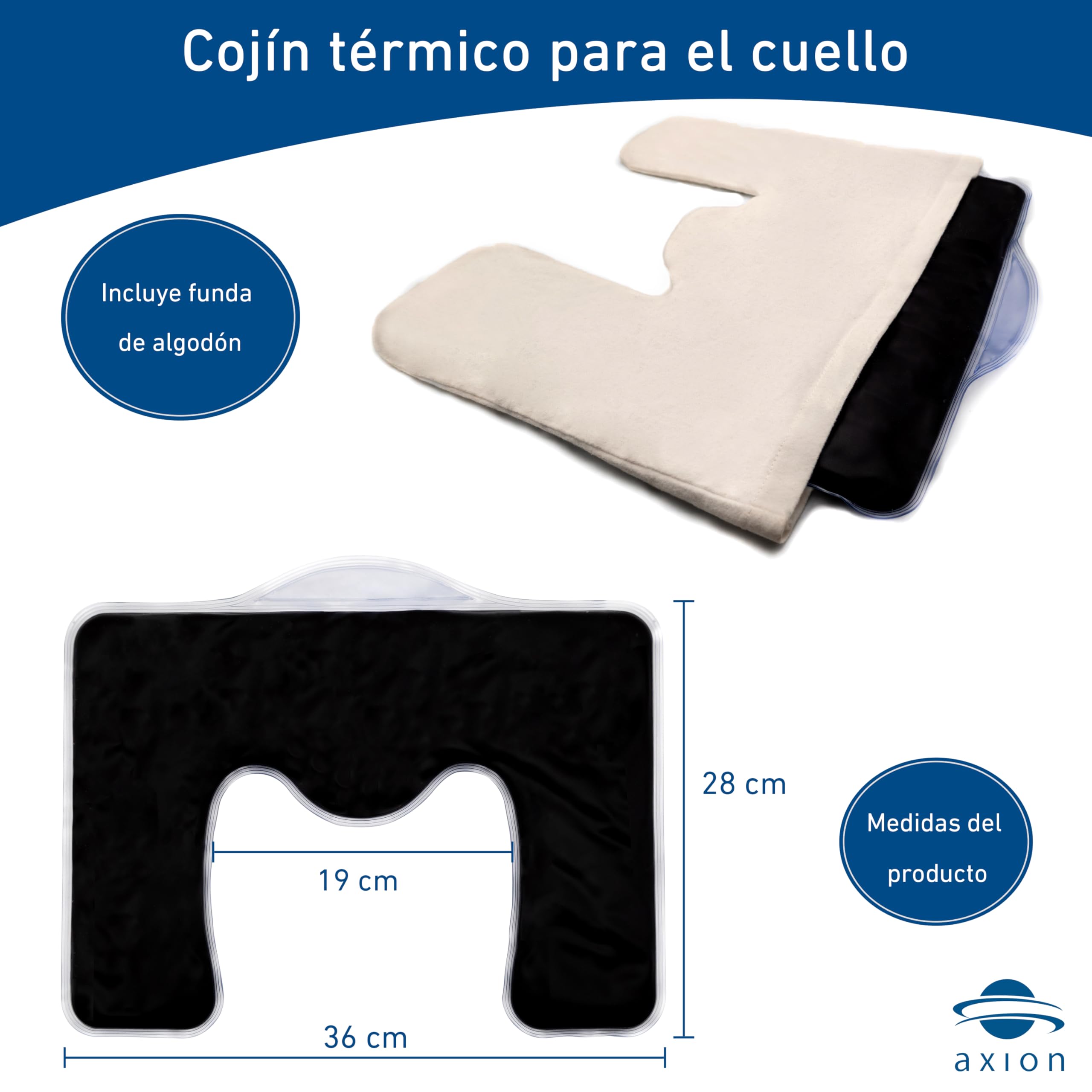 Cojín térmico de turba natural 100% 36x28 cm | Alivio de dolor y tensión en cuello, hombros y espalda | Compresa caliente para microondas