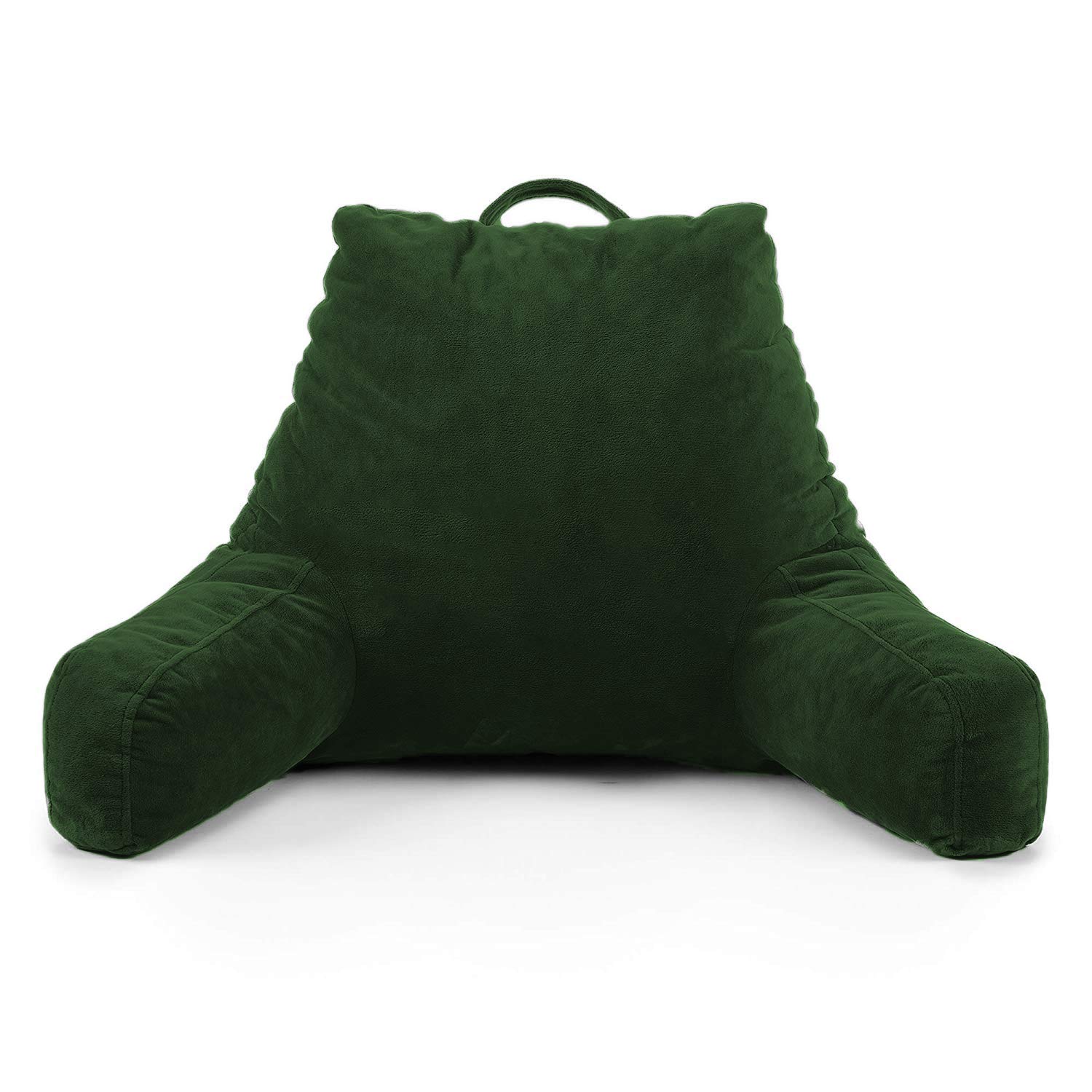 PUM PUM Back Rest Reading Pillow with Arm Rest - Comfortable Support for Reading, Watching TV, or Relaxing (Green)