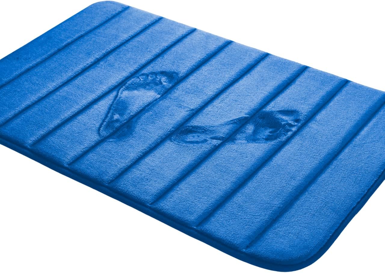 Yafa Home Fashion 2pc Bath Rug Set, Memory Foam; Water Absorbent & Non-Slip Bathmats(Royal Blue)