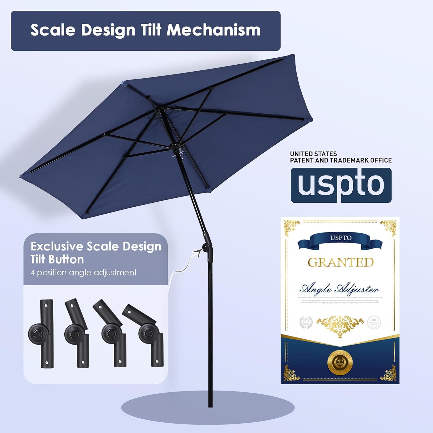 Yescom Outdoor Patio Umbrella for Market Pool Yard Porch Garden Deck Lawn Party Table Cafe Bistro Sunshade Event Parasol