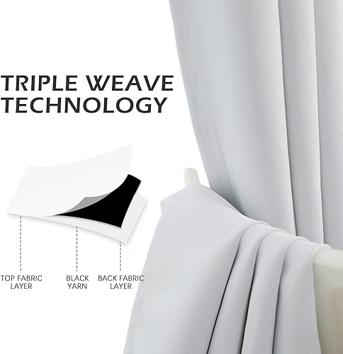 Miniatura 6 de MYSKY HOME Cortinas blancas puras para sala de estar, cortinas filtrantes de luz de 90 pulgadas de largo, para dormitorio, habitación de los niños,