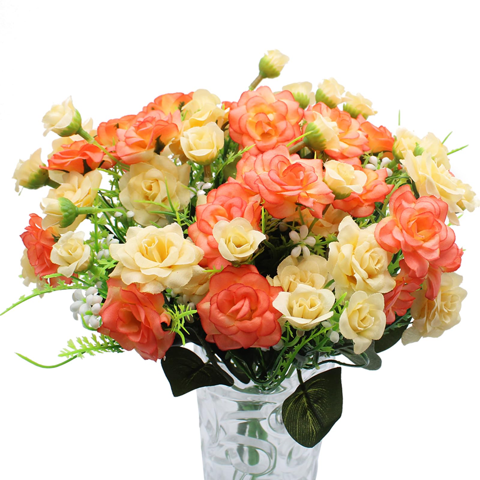 Sponsored Ad – 4 Pieces Artificial Rose Flowers Fake Bouquet Artificial Silk Flower Plants Floral Arrangement for DIY Indoor Outdoor Home Kitchen Table Garden Office Wedding Party Decor - Red and Champagne